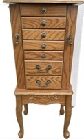 Solid Wood Standing Jewelry Armoire