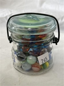 Vintage Ball Ideal Jar w/ Marbles