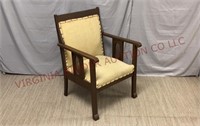 Vintage / Antique Cane Arm Upholstered Chair