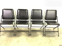 4 Vintage Krueger Unique Black Folding Chairs