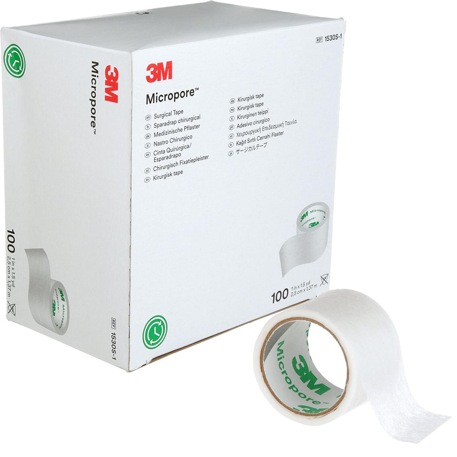 3M™ Micropore™ Surgical Tape, 1530S-1, 100 ROLLS