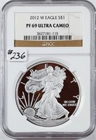 2012-W  $1 Silver Eagle   NGC PF-69 UC