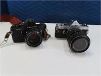 (2) PENTAX model "MX" vintage Cameras + Lenses