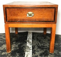 Hickory & White Nightstand with Drawer