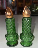 Vintage  Emerald 1970s Avon Candle Perfume Bottles