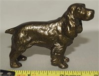 Vtg Bronze Tone Metal Cocker Spaniel Dog Figure