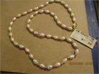 Freshwater Pearl & 14k over base Metal Necklace