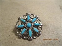 Sterling Turquoise Pin/Pendant-3.6 g