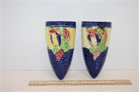 Vintage Bird Design Ceramic Wall Pockets  2