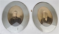 Antique Small Framed Oval Pictures/ Frames Broke
