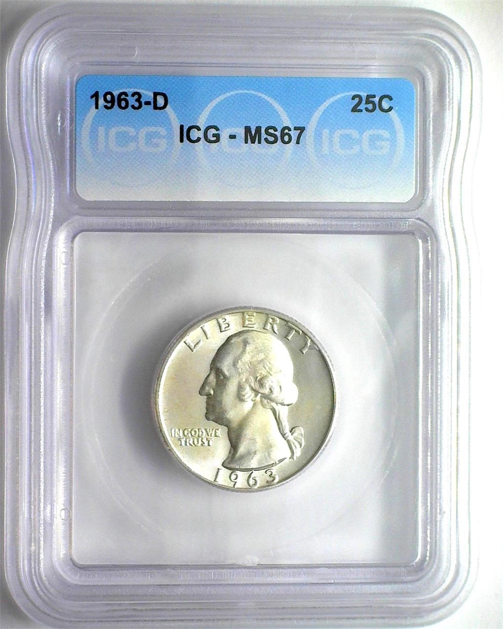 1963-D Quarter ICG MS67 LISTS $1000