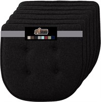 6pk 16x17 Memory Foam Seat Cushions Black