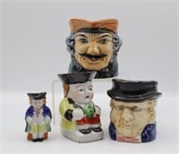 Occupied Japan Porcelain Figural Creamer Mugs