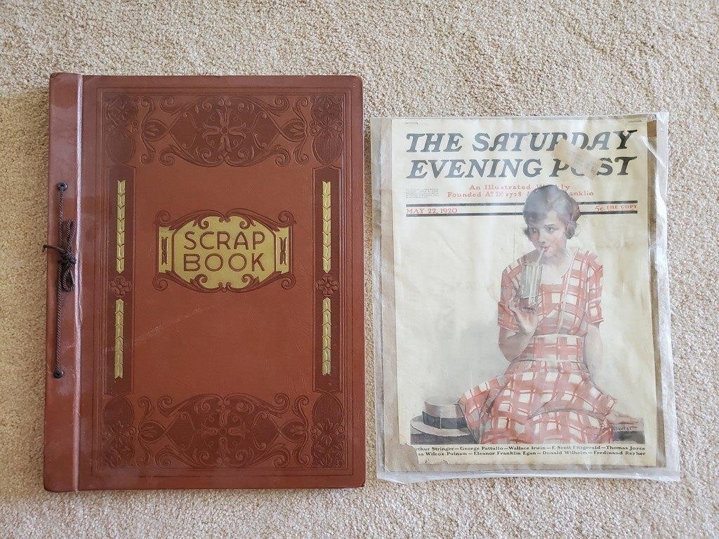 Saturday Evening Post Cover Page & Empty Scrapbook