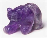Natural Carved Amethyst Stone Bear Ornament