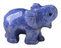 Natural Carved Sodalite Stone Elephant Ornament