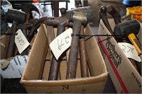 box lot of hammers