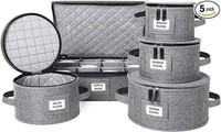 5 Hard Shell China Storage Boxes Grey