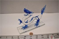 Cobalt Hand Blown dragon Ornament *CC