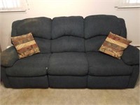Cloth Recling Couch w/ 2 Decorative Pillows