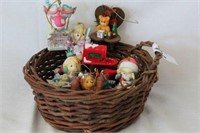 Miscellaneous Christmas Ornaments in Basket
