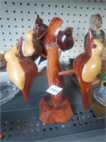 Two Wooden Bird Decor Pieces