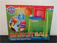 New 5 ft tall inflatable basketball with hoop