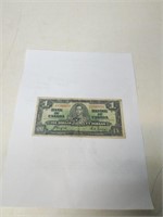 1937. CANADA ONE DOLLAR BILL