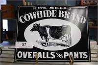 PORCELAIN COWHIDE BRAND SIGN