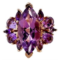 2.75 Carat Amethyst Statement Ring 14k Gold