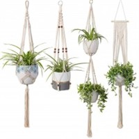 Macrame Plant Hangers, 4 Set Hanging Planters