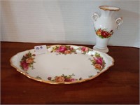 Royal Albert Old Country Roses trinket tray and a