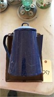 Blue enamel coffee/tea pot