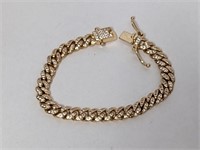 6" Vermeil/.925 Sterling Clear Stone Bracelet