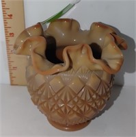 Fenton hobnail brown opaque vase