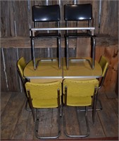 Retro kitchen table with leaf and 6 chairs