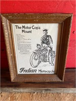 10" x 12" Indian motorcycle framed picture
