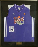 SIGNED FRAMED YAO MING #15 SHANGHAI SHARKS JERSEY