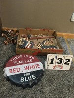 Red, white and blue decor