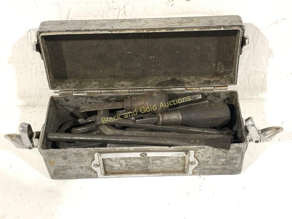 Unusual Small Box W/ Assorted Tools