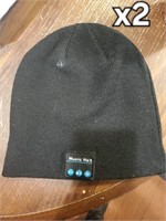 SMINIKER DARK GREY WIRELESS BEANIE MUSIC HAT X2