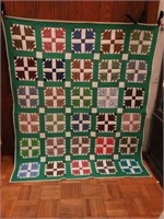 Vintage handstitched  and machined quilt in