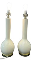 Pair of Beige Ceramic Lamps