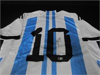 LIONEL MESSI SIGNED SOCCER JERSEY AUD COA