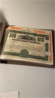 1937 Irving trust stock notes and vintage boxes