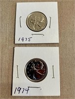 1974 & 1975 25 CENT