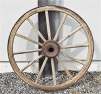 Large Vintage Wooden Wagon Wheel 44"