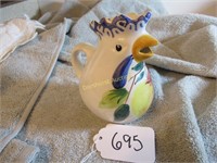 ITALY POTTERY CHICKEN PITCHER