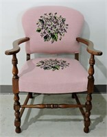 Vintage Embroidered Parlor Chair