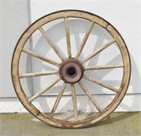 Large Vintage Wooden Wagon Wheel 44"
